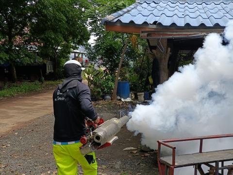 โครงการพ่นหมอกควันกำจัดยุงลาย เเละป้องกันโรคไข้เลือดออก ประจำปีงบประมาณ พ.ศ. 2567