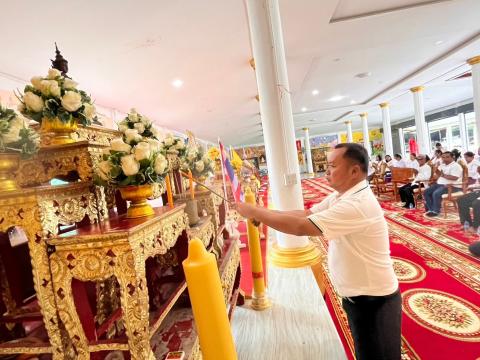 พิธีเจริญพระพุทธมนต์เฉลิมพระเกียรติถวายพระพรชัยมงคลแด่พระบาทสมเด็จพระเจ้าอยู่หัวเนื่องในโอกาสมหามงคลเฉลิมพระชนมพรรษา 6 รอบ ในวันที่ 28 กรกฎาคม พ.ศ.2567