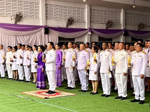 ถวายเครื่องราชสักการะและวางพานพุ่มและพิธีจุดเทียนถวายพระพรชัยมงคล วันเฉลิมพระชนมพรรษาสมเด็จพระนางเจ้าฯ พระบรมราชินี 3 มิถุนายน 2568