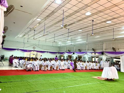 ถวายเครื่องราชสักการะและวางพานพุ่มและพิธีจุดเทียนถวายพระพรชัยมงคล วันเฉลิมพระชนมพรรษาสมเด็จพระนางเจ้าฯ พระบรมราชินี 3 มิถุนายน 2568