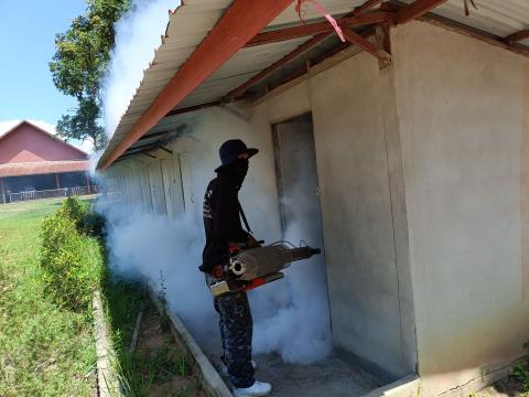 โครงการพ่นหมอกควันกำจัดยุงลายและป้องกันโรคไข้เลือดออก ประจำปีงบประมาณ 2568