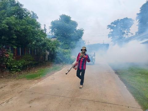 โครงการพ่นหมอกควันกำจัดยุงลายและป้องกันโรคไข้เลือดออก วันที่ 3 ประจำปีงบประมาณ 2568