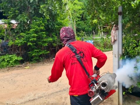 โครงการพ่นหมอกควันกำจัดยุงลายและป้องกันโรคไข้เลือดออก วันที่ 3 ประจำปีงบประมาณ 2568