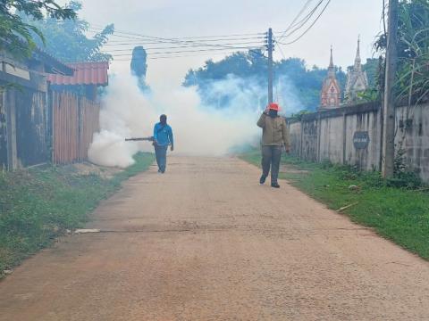 โครงการพ่นหมอกควันกำจัดยุงลายและป้องกันโรคไข้เลือดออก วันที่ 4 ประจำปีงบประมาณ 2568