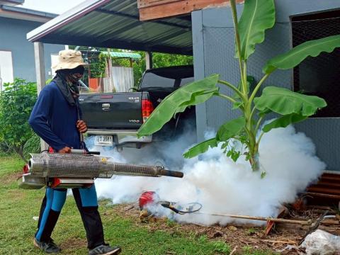 โครงการพ่นหมอกควันกำจัดยุงลายและป้องกันโรคไข้เลือดออก วันที่ 4 ประจำปีงบประมาณ 2568