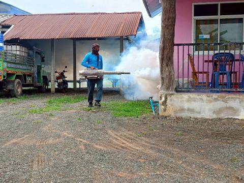 โครงการพ่นหมอกควันกำจัดยุงลายและป้องกันโรคไข้เลือดออก วันที่ 4 ประจำปีงบประมาณ 2568