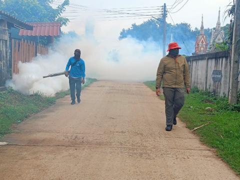 โครงการพ่นหมอกควันกำจัดยุงลายและป้องกันโรคไข้เลือดออก วันที่ 4 ประจำปีงบประมาณ 2568