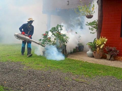 โครงการพ่นหมอกควันกำจัดยุงลายและป้องกันโรคไข้เลือดออก วันที่ 4 ประจำปีงบประมาณ 2568