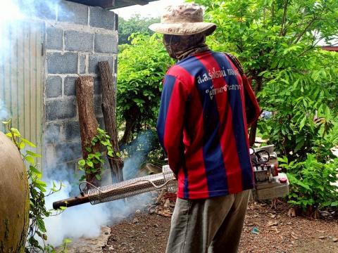 โครงการพ่นหมอกควันกำจัดยุงลายและป้องกันโรคไข้เลือดออก วันที่ 4 ประจำปีงบประมาณ 2568