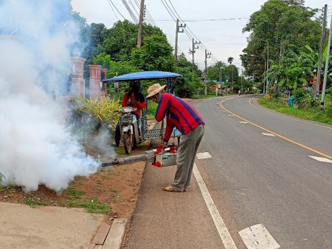 โครงการพ่นหมอกควันกำจัดยุงลายและป้องกันโรคไข้เลือดออก วันที่ 4 ประจำปีงบประมาณ 2568
