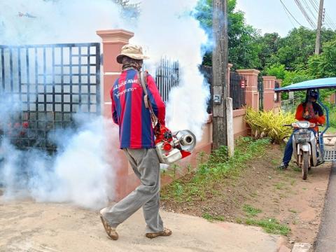 โครงการพ่นหมอกควันกำจัดยุงลายและป้องกันโรคไข้เลือดออก วันที่ 4 ประจำปีงบประมาณ 2568