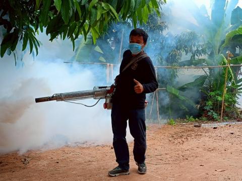 โครงการพ่นหมอกควันกำจัดยุงลายและป้องกันโรคไข้เลือดออก วันที่ 5 ประจำปีงบประมาณ 2568
