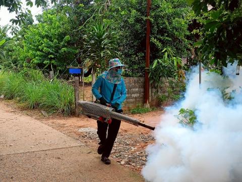 โครงการพ่นหมอกควันกำจัดยุงลายและป้องกันโรคไข้เลือดออก วันที่ 5 ประจำปีงบประมาณ 2568