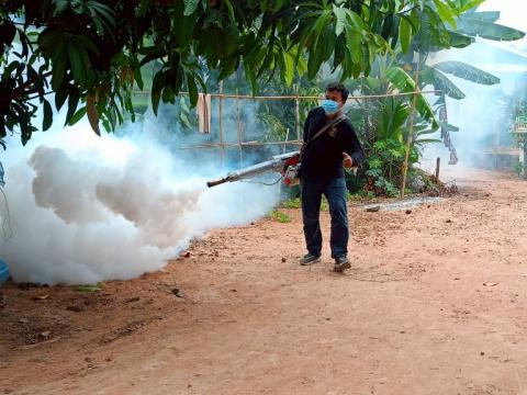 โครงการพ่นหมอกควันกำจัดยุงลายและป้องกันโรคไข้เลือดออก วันที่ 5 ประจำปีงบประมาณ 2568
