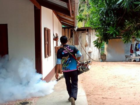 โครงการพ่นหมอกควันกำจัดยุงลายและป้องกันโรคไข้เลือดออก วันที่ 5 ประจำปีงบประมาณ 2568