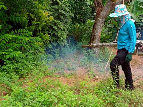 โครงการพ่นหมอกควันกำจัดยุงลายและป้องกันโรคไข้เลือดออก วันที่ 5 ประจำปีงบประมาณ 2568