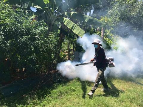 โครงการพ่นหมอกควันกำจัดยุงลายและป้องกันโรคไข้เลือดออก วันที่ 6 ประจำปีงบประมาณ 2568