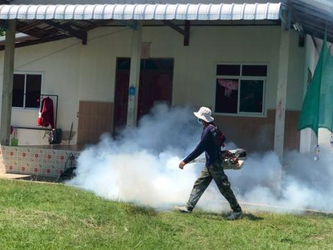โครงการพ่นหมอกควันกำจัดยุงลายและป้องกันโรคไข้เลือดออก วันที่ 6 ประจำปีงบประมาณ 2568