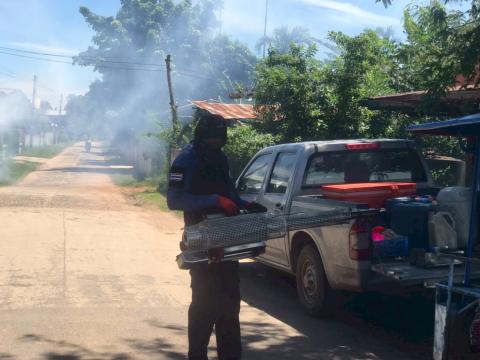 โครงการพ่นหมอกควันกำจัดยุงลายและป้องกันโรคไข้เลือดออก วันที่ 6 ประจำปีงบประมาณ 2568