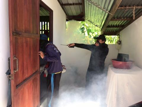 โครงการพ่นหมอกควันกำจัดยุงลายและป้องกันโรคไข้เลือดออก วันที่ 6 ประจำปีงบประมาณ 2568