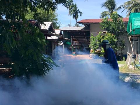 โครงการพ่นหมอกควันกำจัดยุงลายและป้องกันโรคไข้เลือดออก วันที่ 6 ประจำปีงบประมาณ 2568