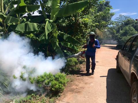 โครงการพ่นหมอกควันกำจัดยุงลายและป้องกันโรคไข้เลือดออก วันที่ 6 ประจำปีงบประมาณ 2568