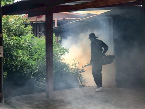 โครงการพ่นหมอกควันกำจัดยุงลายและป้องกันโรคไข้เลือดออก วันที่ 7 ประจำปีงบประมาณ 2568