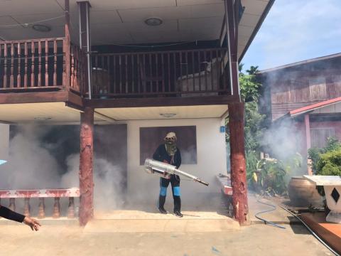 โครงการพ่นหมอกควันกำจัดยุงลายและป้องกันโรคไข้เลือดออก วันที่ 7 ประจำปีงบประมาณ 2568