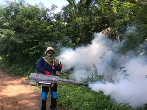 โครงการพ่นหมอกควันกำจัดยุงลายและป้องกันโรคไข้เลือดออก วันที่ 7 ประจำปีงบประมาณ 2568