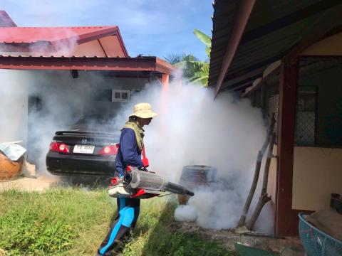 โครงการพ่นหมอกควันกำจัดยุงลายและป้องกันโรคไข้เลือดออก วันที่ 7 ประจำปีงบประมาณ 2568