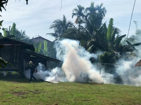 โครงการพ่นหมอกควันกำจัดยุงลายและป้องกันโรคไข้เลือดออก วันที่ 7 ประจำปีงบประมาณ 2568