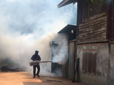 โครงการพ่นหมอกควันกำจัดยุงลายและป้องกันโรคไข้เลือดออก วันที่ 7 ประจำปีงบประมาณ 2568