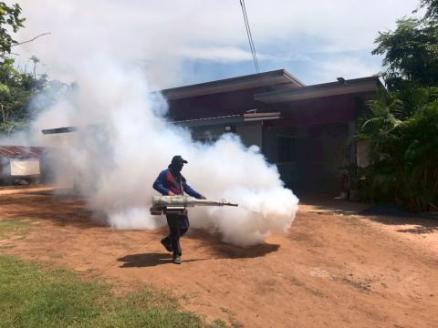 โครงการพ่นหมอกควันกำจัดยุงลายและป้องกันโรคไข้เลือดออก วันที่ 7 ประจำปีงบประมาณ 2568