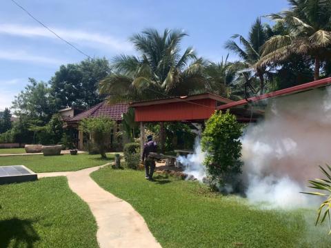 โครงการพ่นหมอกควันกำจัดยุงลายและป้องกันโรคไข้เลือดออก วันที่ 7 ประจำปีงบประมาณ 2568