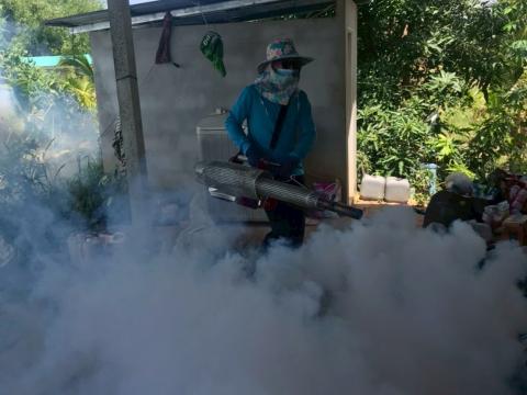 โครงการพ่นหมอกควันกำจัดยุงลายและป้องกันโรคไข้เลือดออก วันที่ 7 ประจำปีงบประมาณ 2568