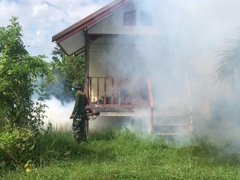 โครงการพ่นหมอกควันกำจัดยุงลายและป้องกันโรคไข้เลือดออก วันที่ 7 ประจำปีงบประมาณ 2568