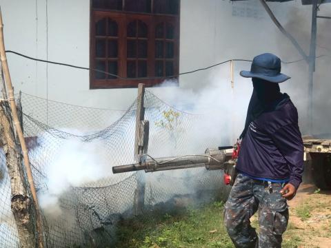 โครงการพ่นหมอกควันกำจัดยุงลายและป้องกันโรคไข้เลือดออก วันที่ 7 ประจำปีงบประมาณ 2568