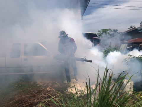 โครงการพ่นหมอกควันกำจัดยุงลายและป้องกันโรคไข้เลือดออก วันที่ 7 ประจำปีงบประมาณ 2568
