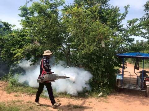 โครงการพ่นหมอกควันกำจัดยุงลายและป้องกันโรคไข้เลือดออก วันที่ 9 ประจำปีงบประมาณ 2568