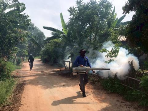 โครงการพ่นหมอกควันกำจัดยุงลายและป้องกันโรคไข้เลือดออก วันที่ 9 ประจำปีงบประมาณ 2568