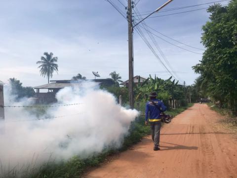 โครงการพ่นหมอกควันกำจัดยุงลายและป้องกันโรคไข้เลือดออก วันที่ 9 ประจำปีงบประมาณ 2568