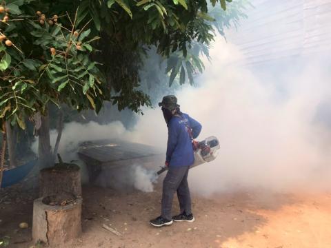 โครงการพ่นหมอกควันกำจัดยุงลายและป้องกันโรคไข้เลือดออก วันที่ 9 ประจำปีงบประมาณ 2568