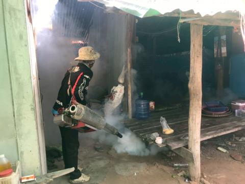 โครงการพ่นหมอกควันกำจัดยุงลายและป้องกันโรคไข้เลือดออก วันที่ 9 ประจำปีงบประมาณ 2568