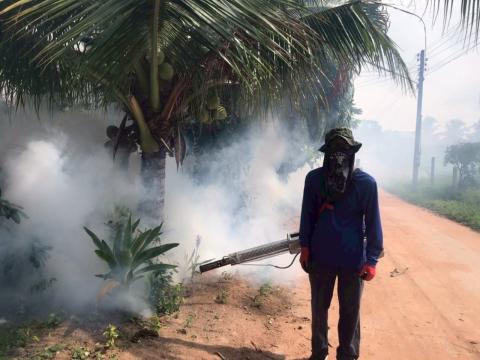โครงการพ่นหมอกควันกำจัดยุงลายและป้องกันโรคไข้เลือดออก วันที่ 9 ประจำปีงบประมาณ 2568