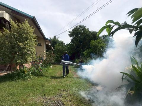 โครงการพ่นหมอกควันกำจัดยุงลายและป้องกันโรคไข้เลือดออก วันที่ 9 ประจำปีงบประมาณ 2568