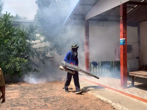 โครงการพ่นหมอกควันกำจัดยุงลายและป้องกันโรคไข้เลือดออก วันที่ 9 ประจำปีงบประมาณ 2568