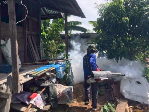 โครงการพ่นหมอกควันกำจัดยุงลายและป้องกันโรคไข้เลือดออก วันที่ 9 ประจำปีงบประมาณ 2568