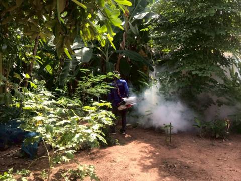 โครงการพ่นหมอกควันกำจัดยุงลายและป้องกันโรคไข้เลือดออก วันที่ 9 ประจำปีงบประมาณ 2568