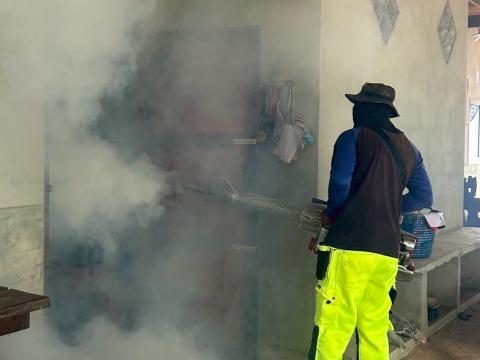 โครงการพ่นหมอกควันกำจัดยุงลายและป้องกันโรคไข้เลือดออก วันที่ 10 ประจำปีงบประมาณ 2568