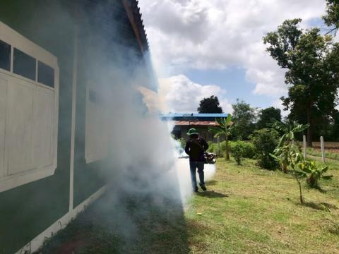 โครงการพ่นหมอกควันกำจัดยุงลายและป้องกันโรคไข้เลือดออก วันที่ 10 ประจำปีงบประมาณ 2568